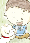 【物語イラスト】学研『１０分で読める友だちのお話』<br>白い子犬を通して友情を育んでいく男の子と女の子の物語「白い子犬」（大石真：作）のイラストを描きました。<br>監修：横山洋子　２０１３年６月発行